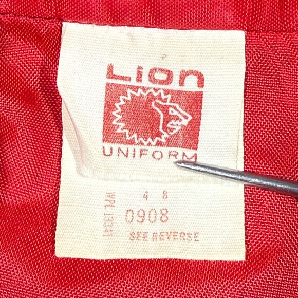 Vintage 60s Lion Uniform Mens Firestone Red Jacket Medium Nylon - Picture 5 of 16